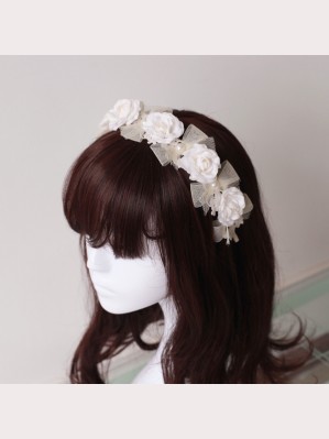 Souffle Song Pearl Lace Bowknot Lolita Headbow